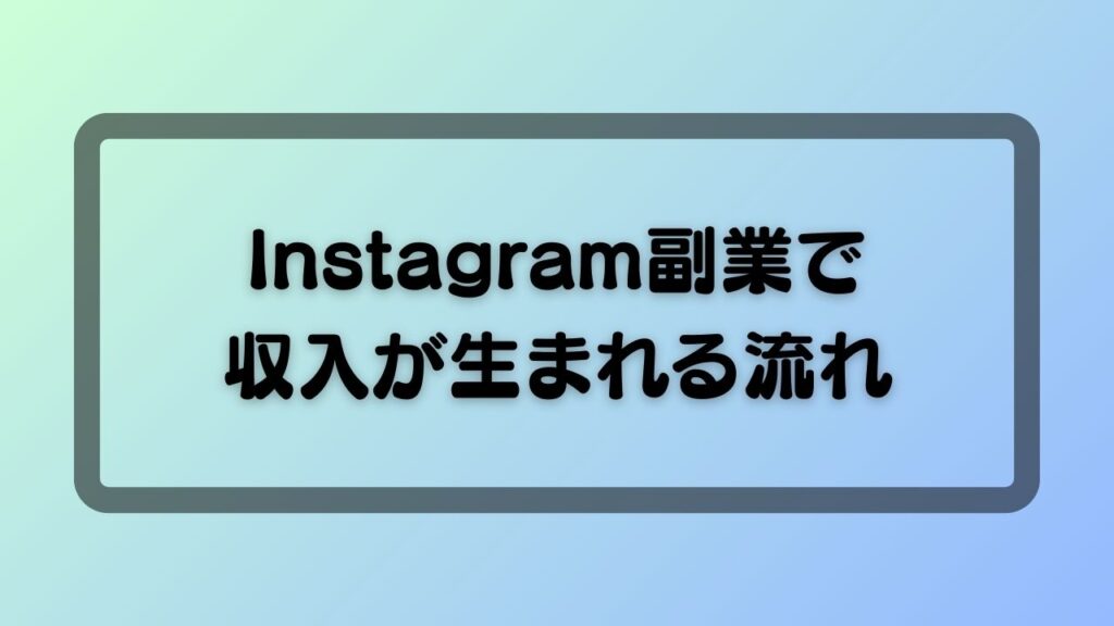Instagram副業で収入が生まれる流れ